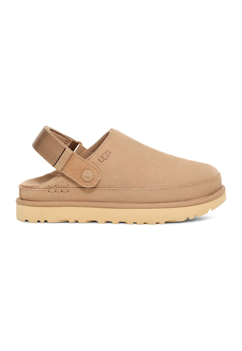 Saboti din piele intoarsa cu bareta slingback Goldenstar - Maro nisip