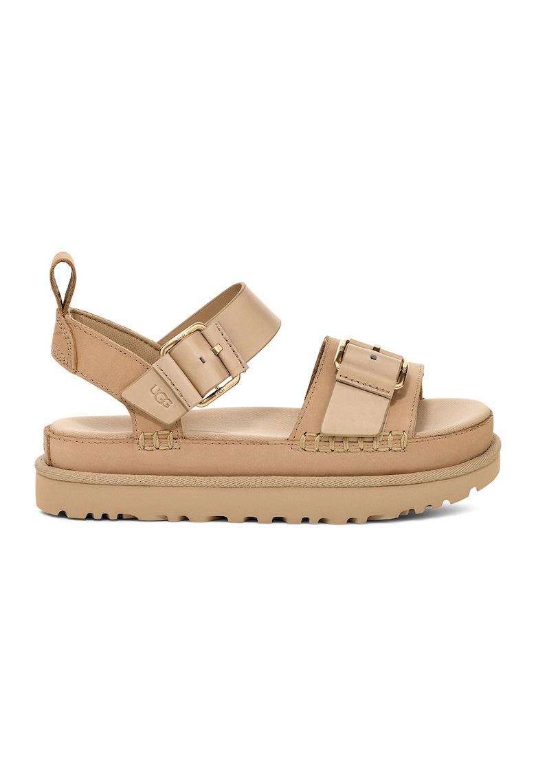 Sandale din piele cu talpa flatform Goldenstar Vila - Bej
