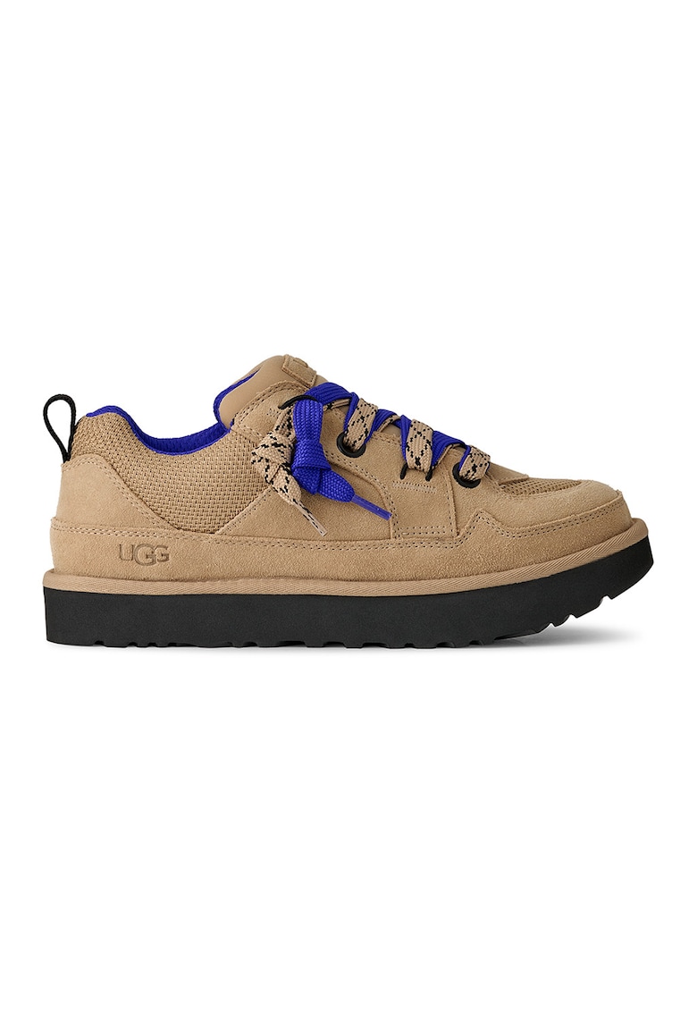 Pantofi sport de piele intoarsa si plasa Lo Lowmel - Maro nisip/Albastru