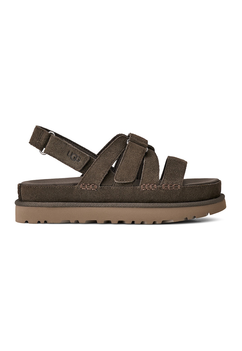 Sandale din piele intoarsa Goldenstar Gleam - Maro inchis