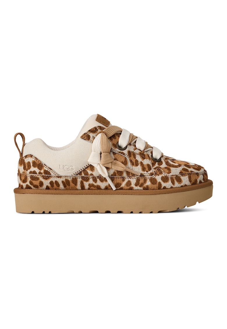 Pantofi sport din piele cu par scurt si piele intoarsa Lo Lowmel - Caramel/Crem