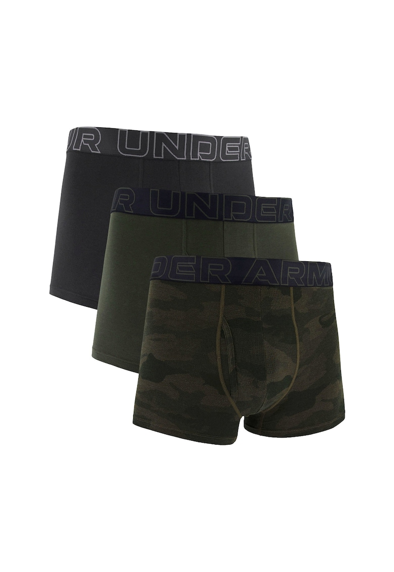 Set de boxeri din amestec de bumbac - 3 perechi - Negru/Verde inchis