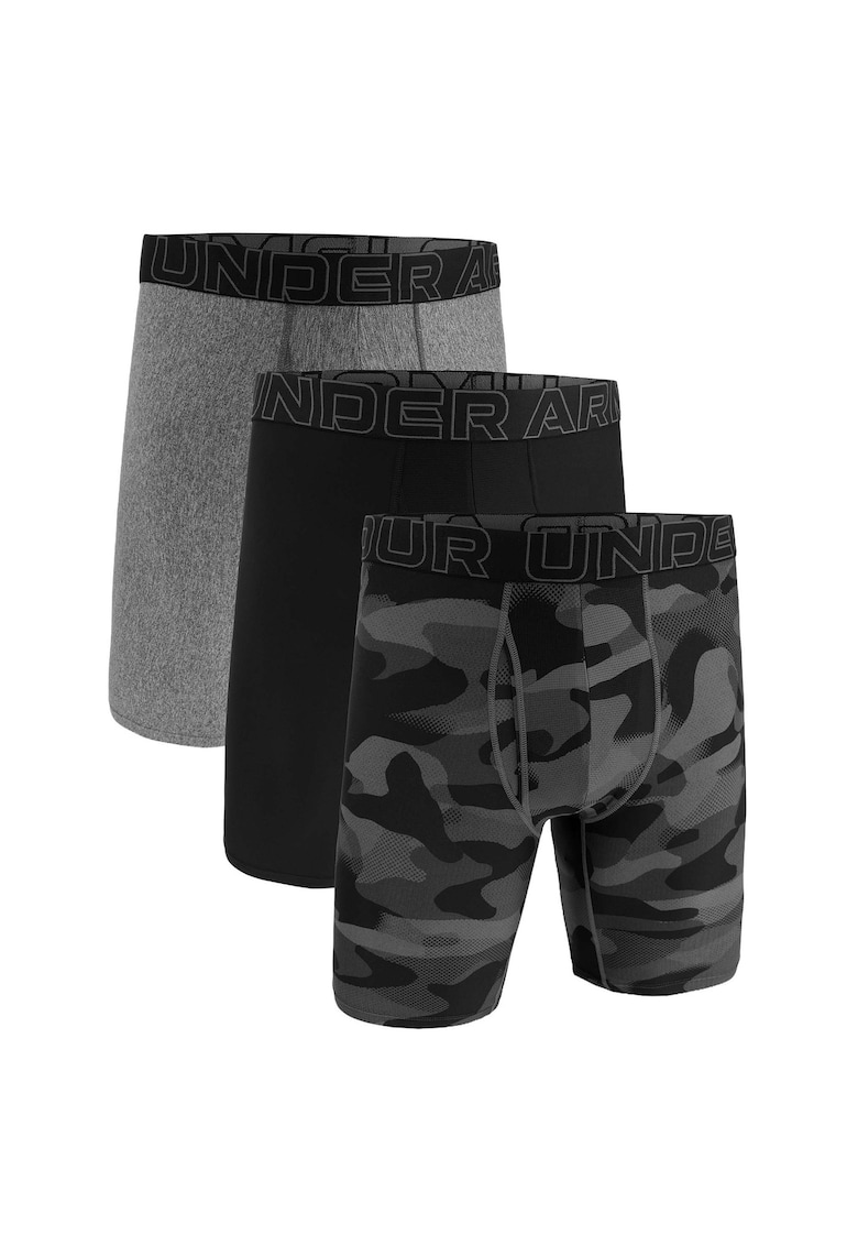 Set de boxeri cu banda logo in talie - 3 perechi - Negru/Gri