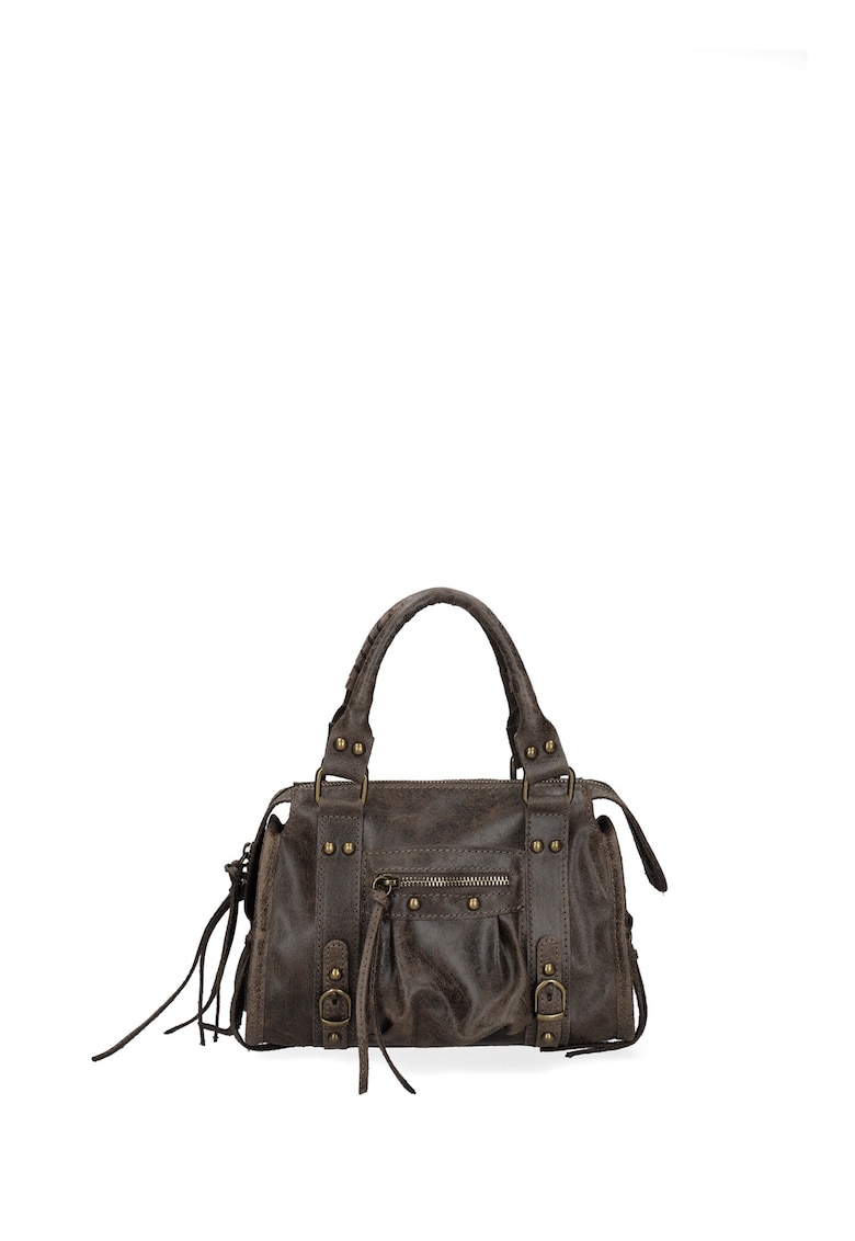 Geanta din piele cu bareta de umar Erisia - Maro inchis