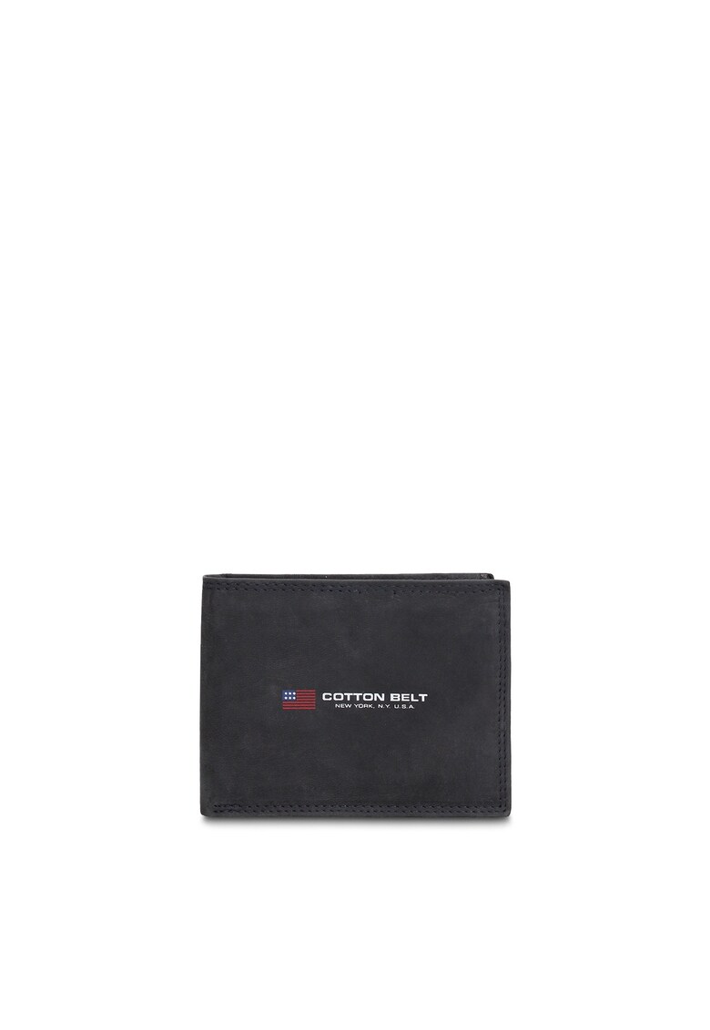 Portofel pliabil din piele - Bleumarin