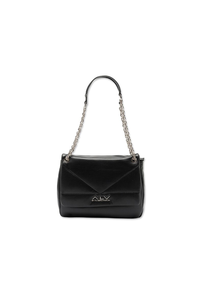 Geanta de umar cu inchidere cu clapa Avelon Chic - Negru
