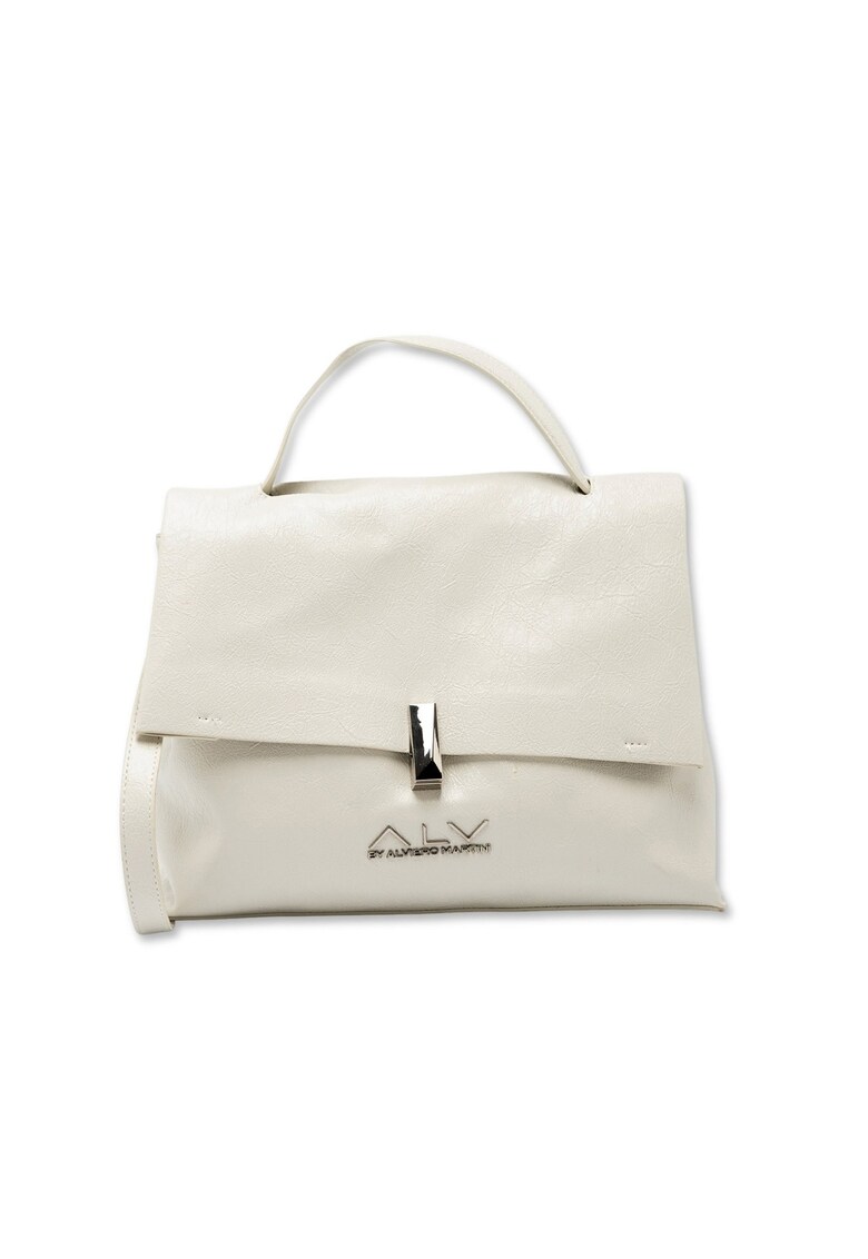 Geanta crossbody cu detaliu logo Celeste Elite - Crem