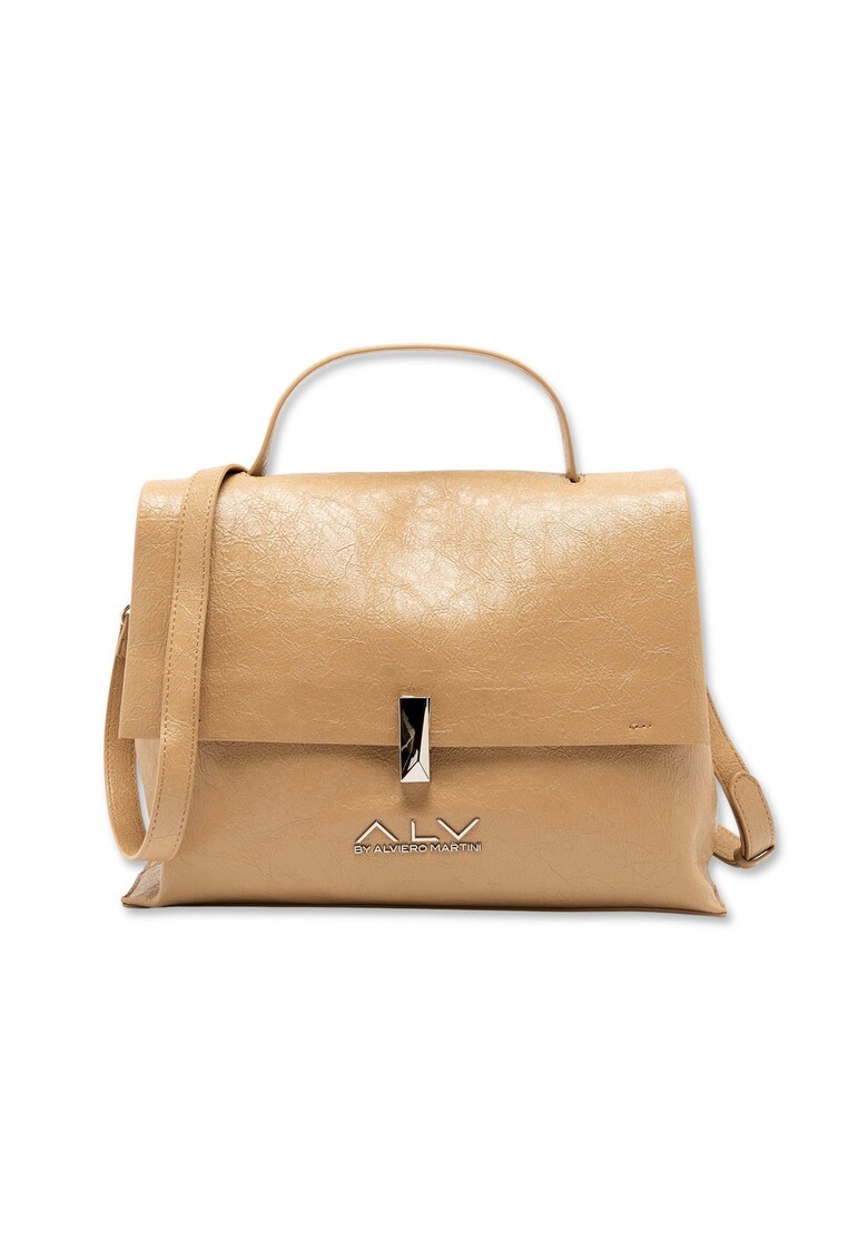 Geanta crossbody cu detaliu logo Celeste Elite - Bej inchis