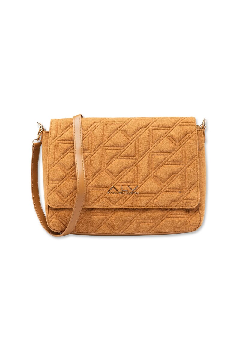 Geanta crossbody din piele ecologica Auriela Elite - Caramel