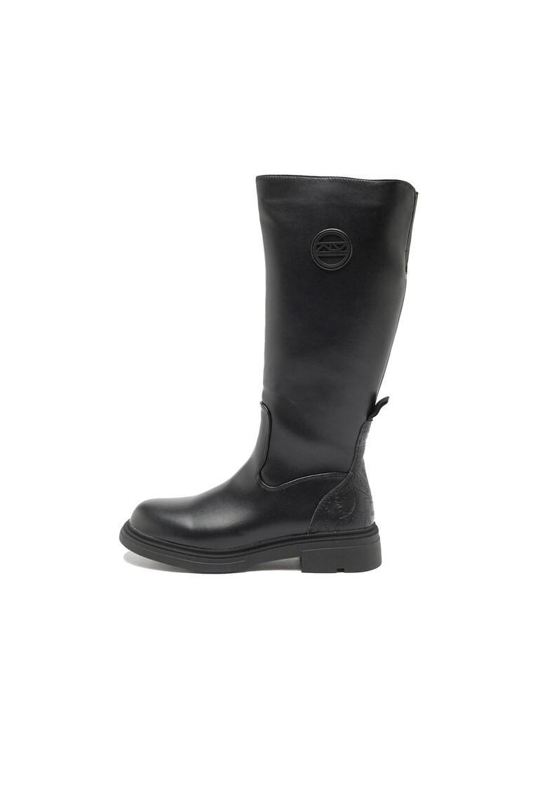 Cizme lungi din piele ecologica Aurelia Pro - Negru