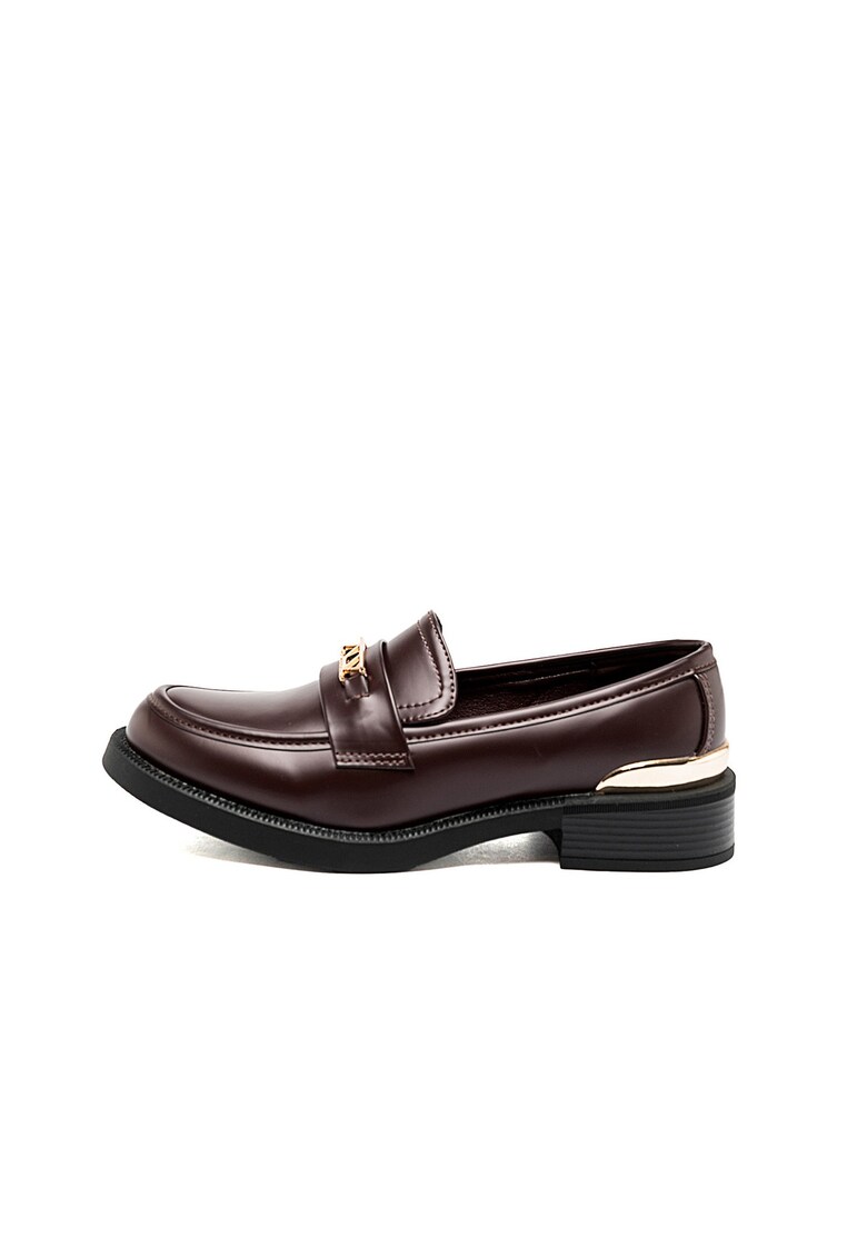 Pantofi loafer din piele ecologica Arcadia Chic - Visiniu