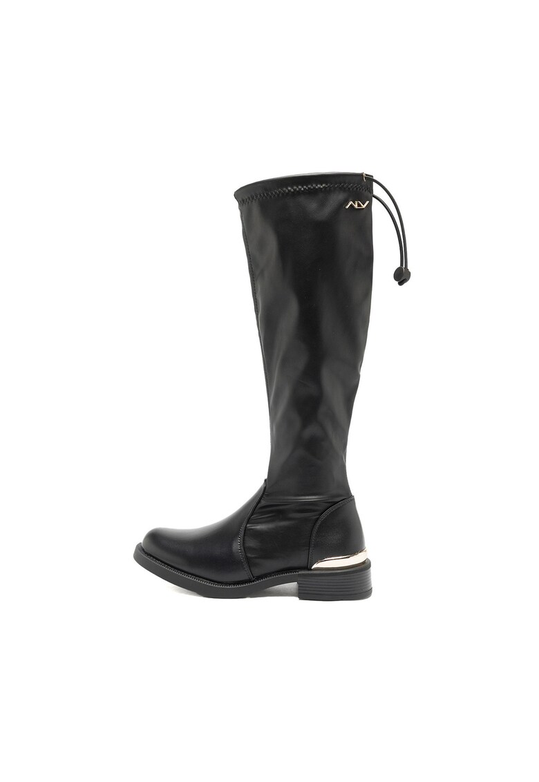 Cizme lungi din piele ecologica Corbeau - Negru