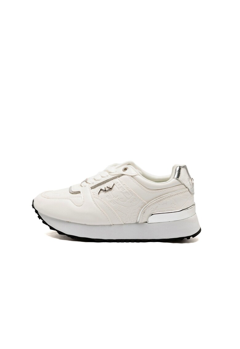 Pantofi sport din piele ecologica cu talpa wedge Eridana Chic - Alb