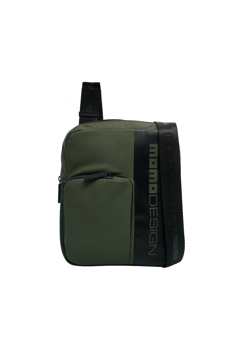 Geanta crossbody cu buzunar frontal cu fermoar Valtor Pro - Verde/Negru
