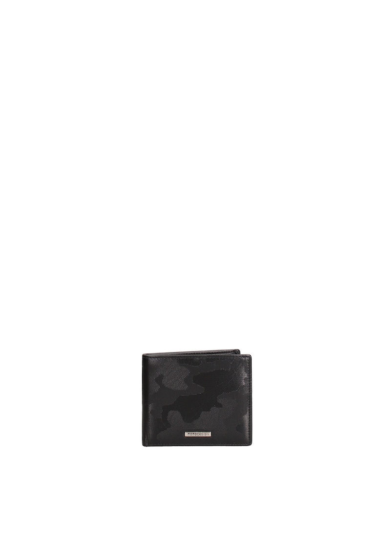 Portofel din piele Bryson Camouflage - Negru
