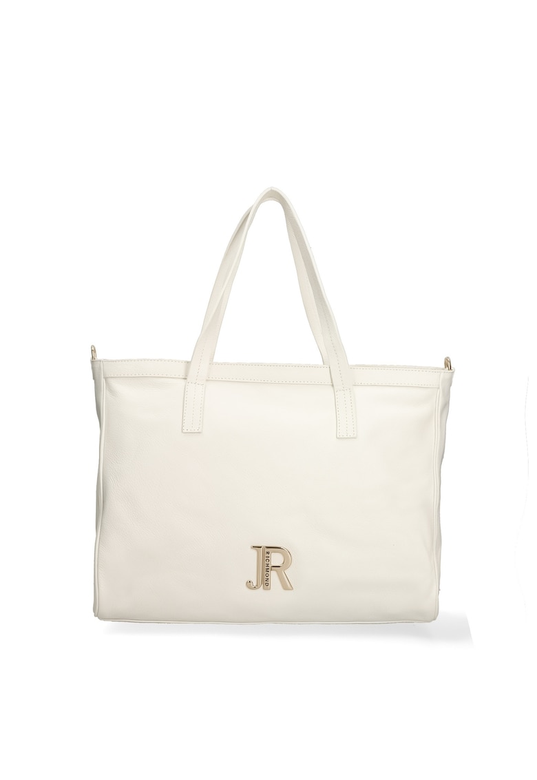 Geanta shopper din piele Eridana - Alb/Auriu