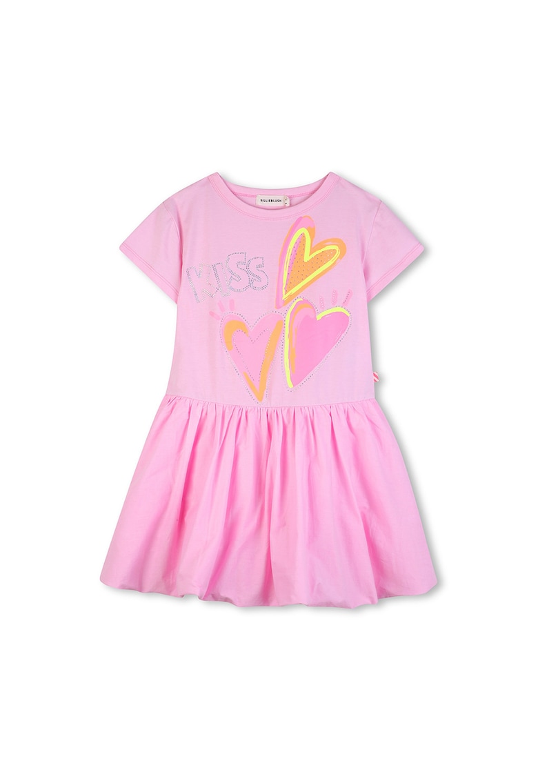 Rochie din bumbac cu imprimeu - Fucsia