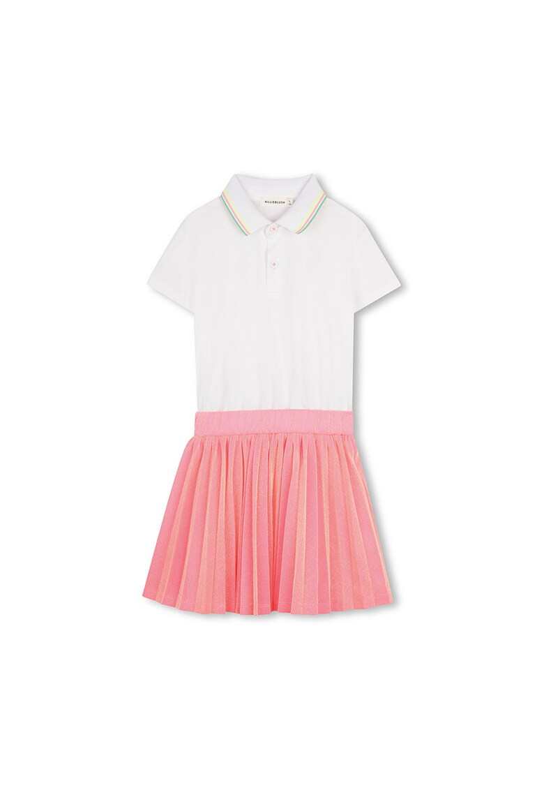 Rochie cu model 2in1 - Alb/Roz somon