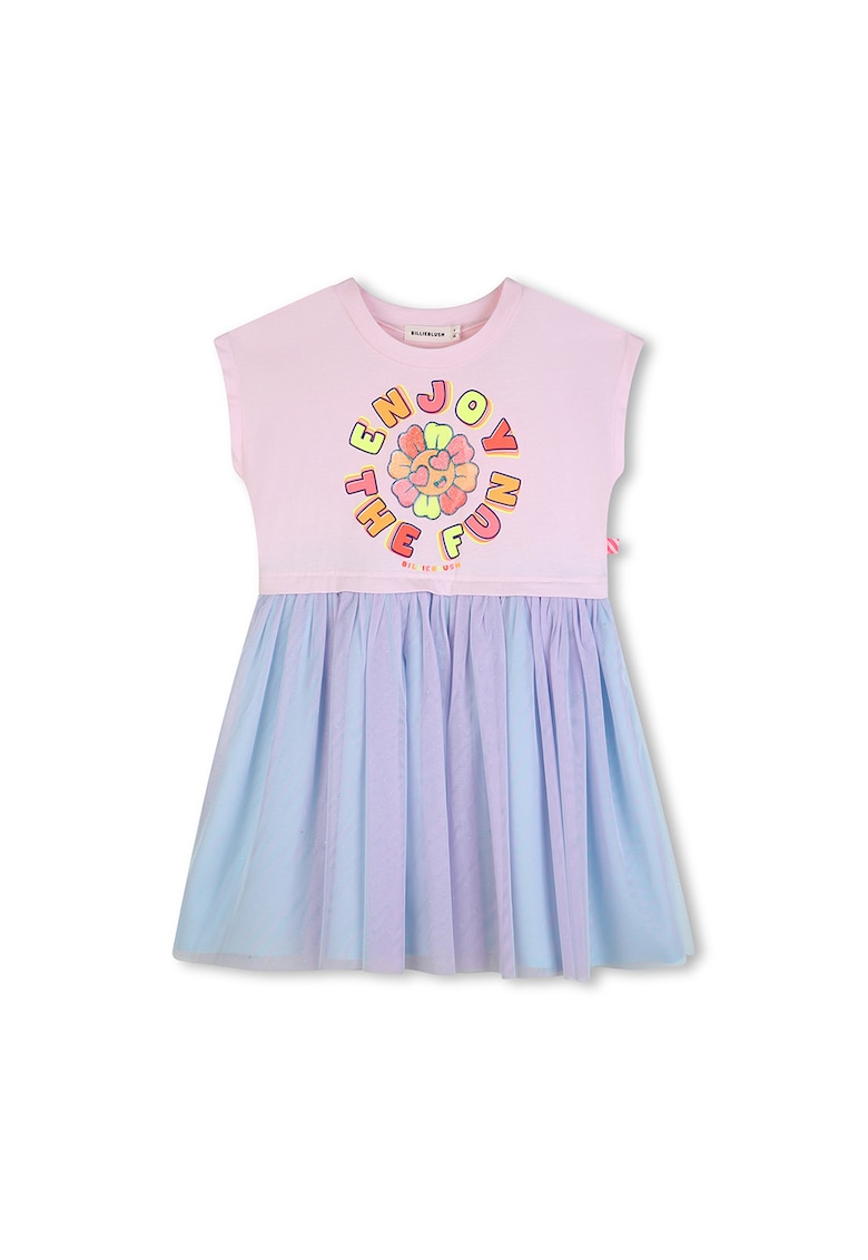 Rochie evazata cu imprimeu - Roz/Albastru