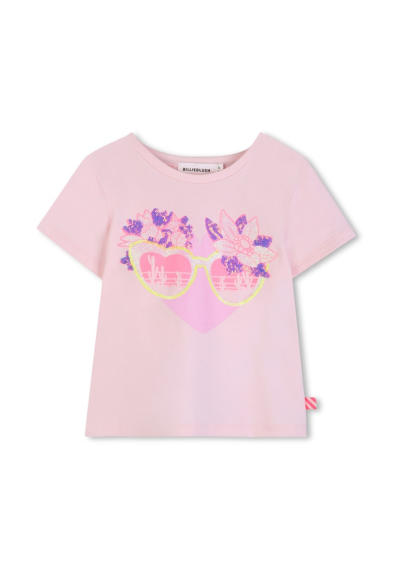 Tricou cu paiete - Violet/Roz deschis