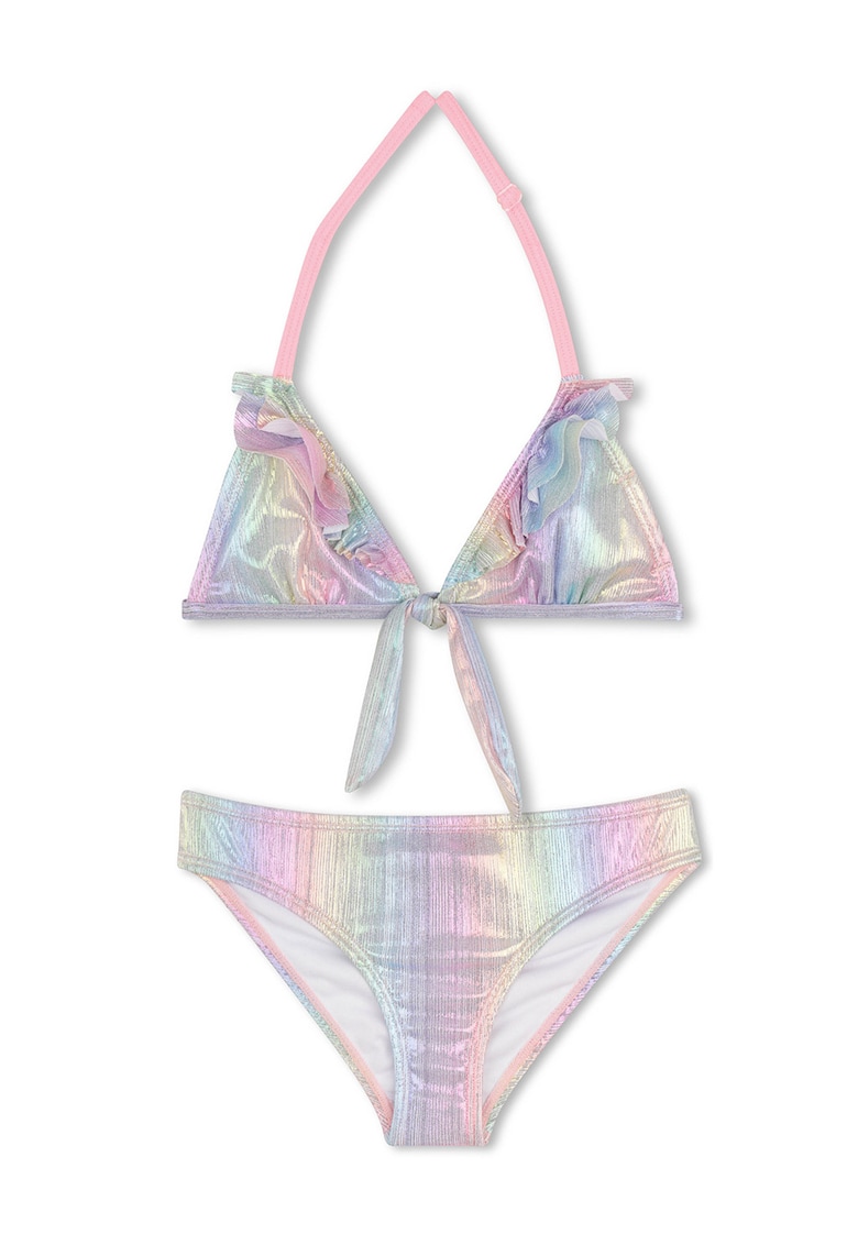 Costum de baie din doua piele cu irizatii - Auriu/Violet/Roz
