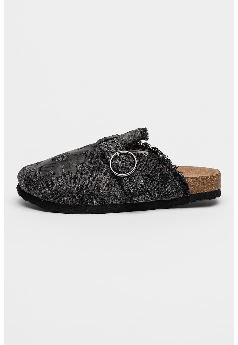 Saboti din material textil - Negru carbon