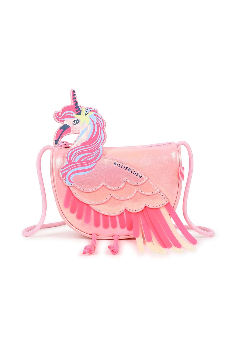 Geanta de umar cu franjuri si aplicatii - Roz deschis