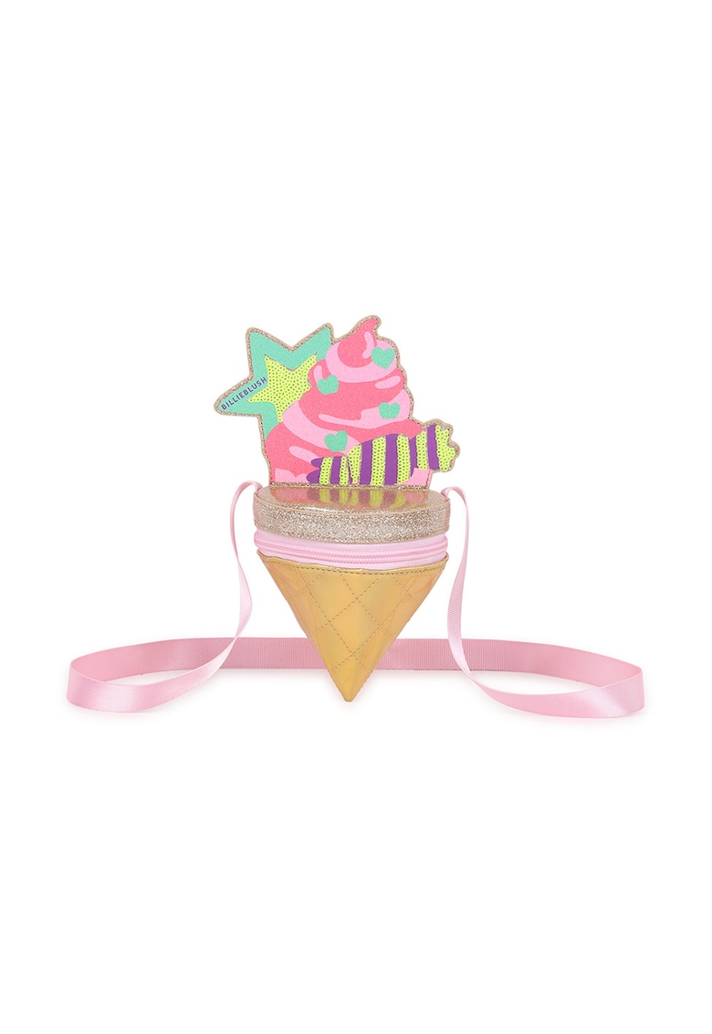 Geanta crossbody in forma de inghetata - Bej/Roz