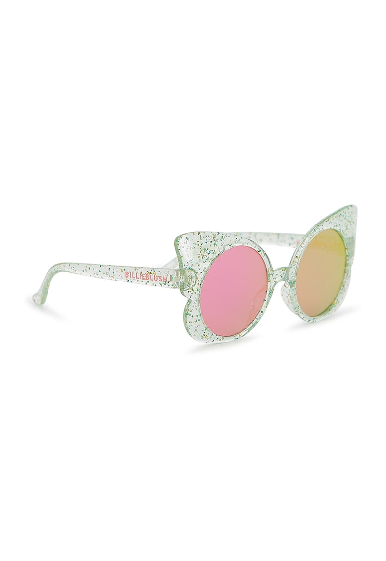 Ochelari de soare cat-eye cu aspect stralucitor - Verde pal
