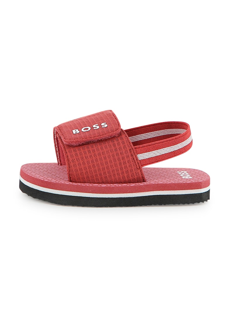 Sandale slingback cu logo - Rosu/Alb