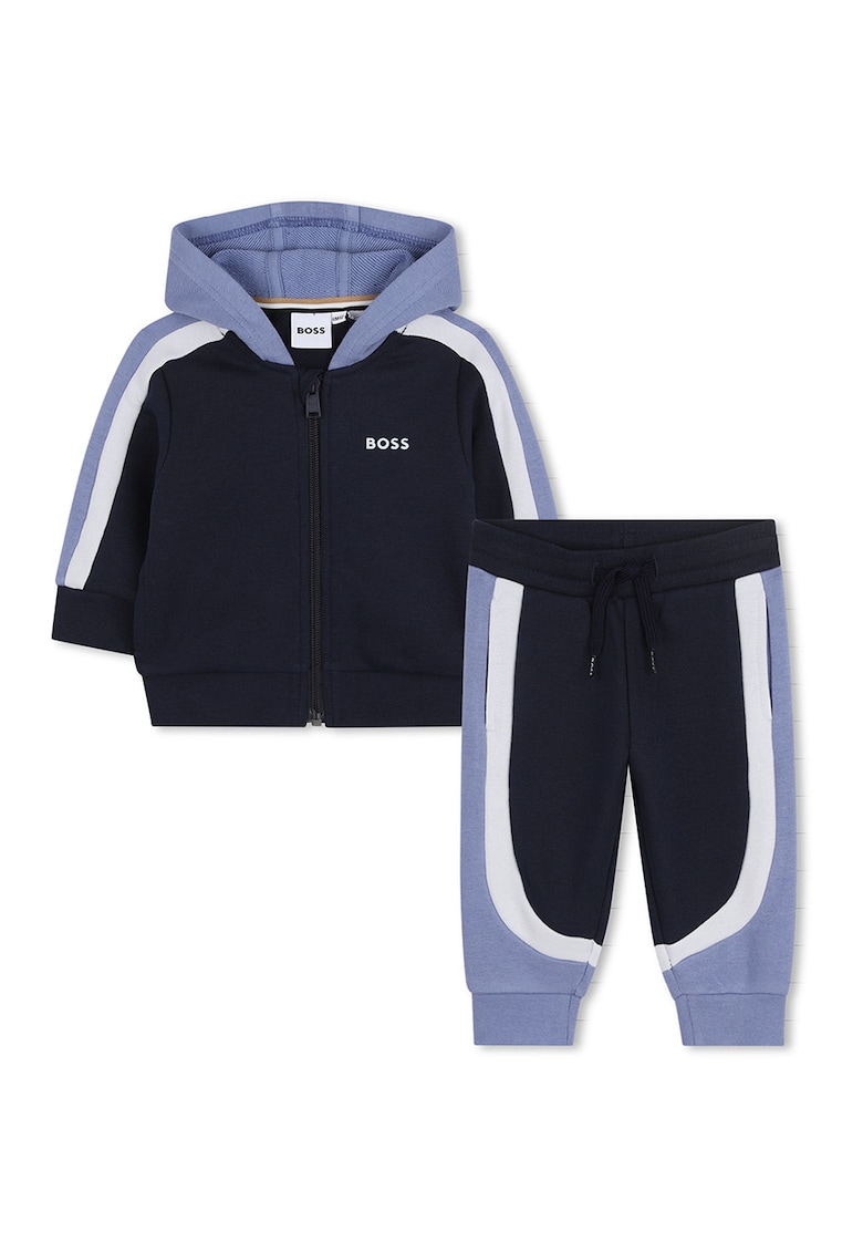 Trening din amestec de bumbac cu logo - Negru/Albastru prafuit