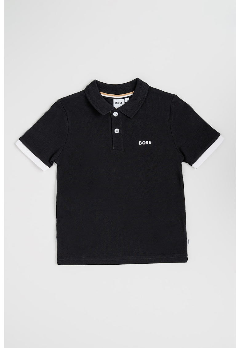 Tricou cu detaliu cu logo pe piept - Negru