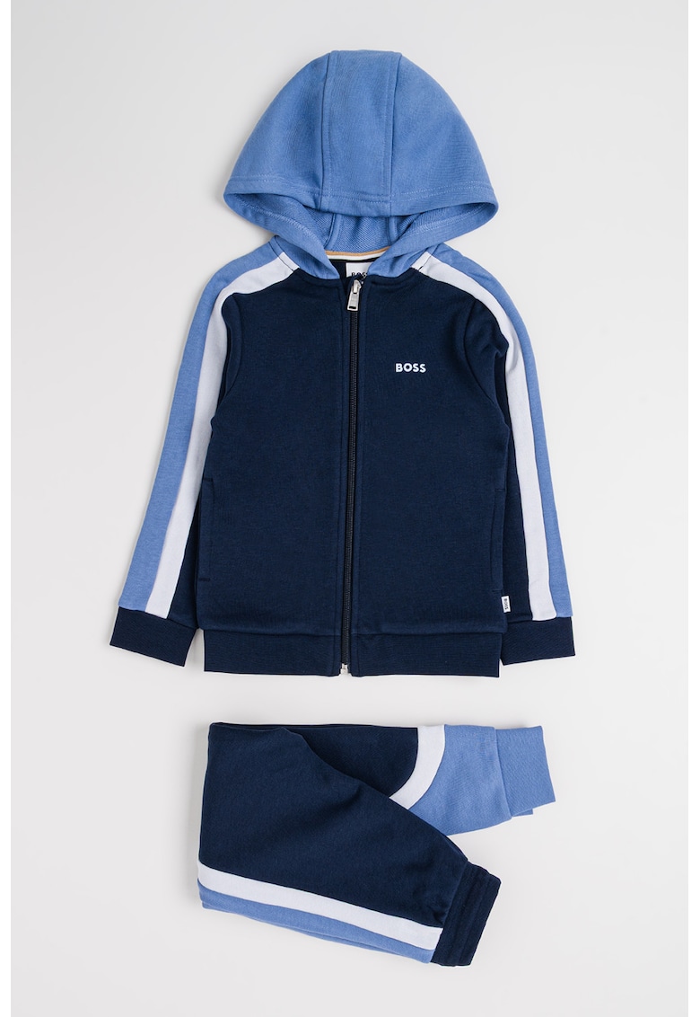 Trening colorblock cu gluga - Albastru glaciar/Bleumarin