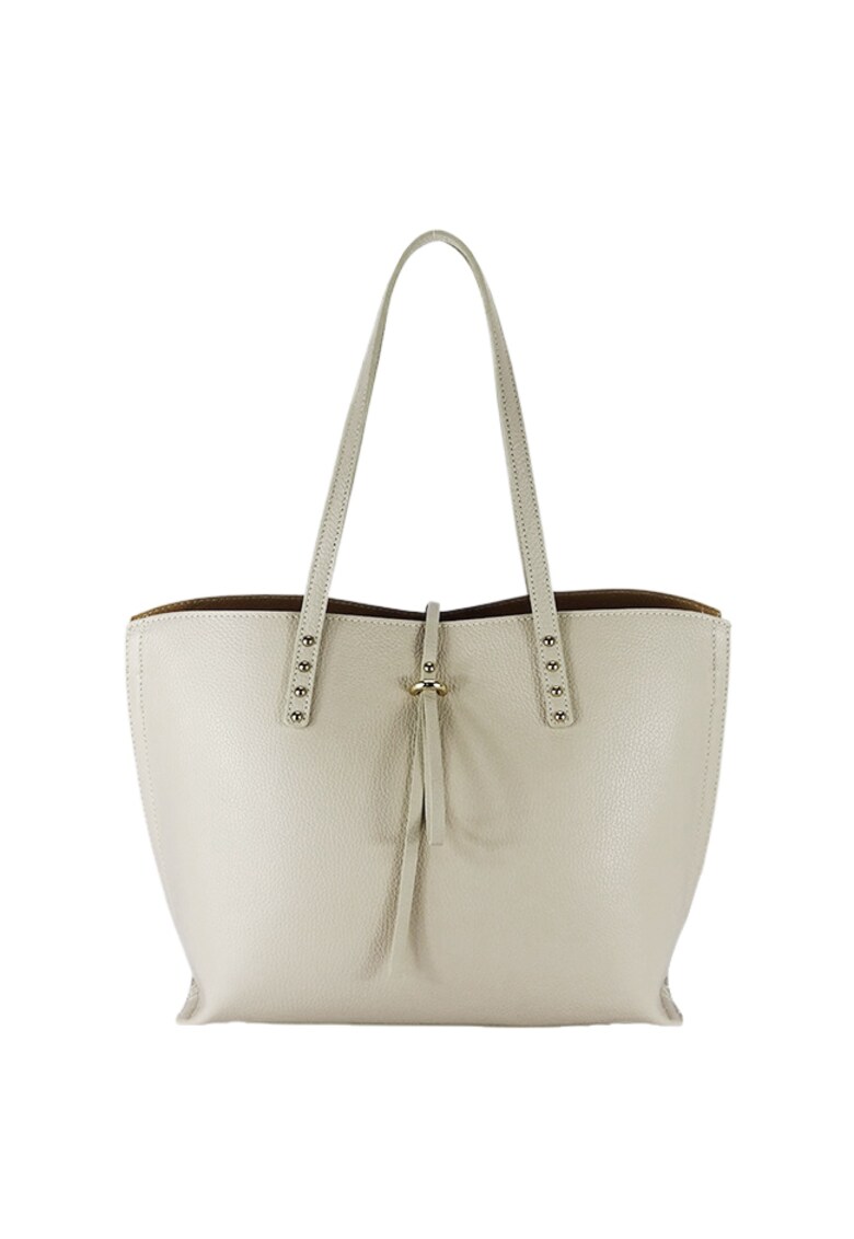 Geanta mare crem din piele naturala 1740 M8 19172 - Crem