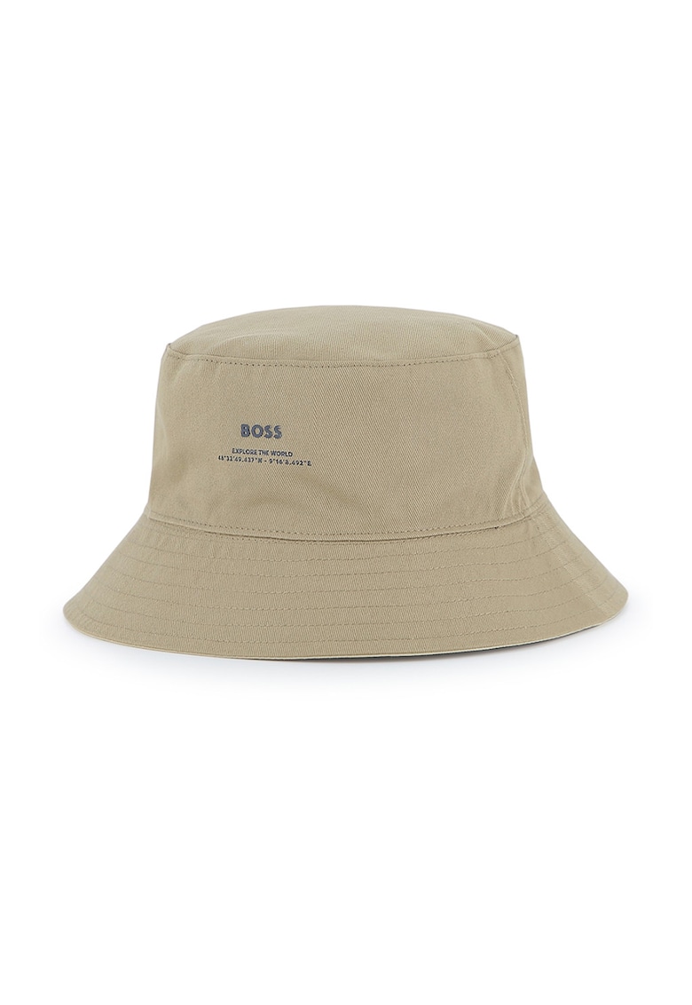 Palarie bucket cu aplicatie logo - Bej