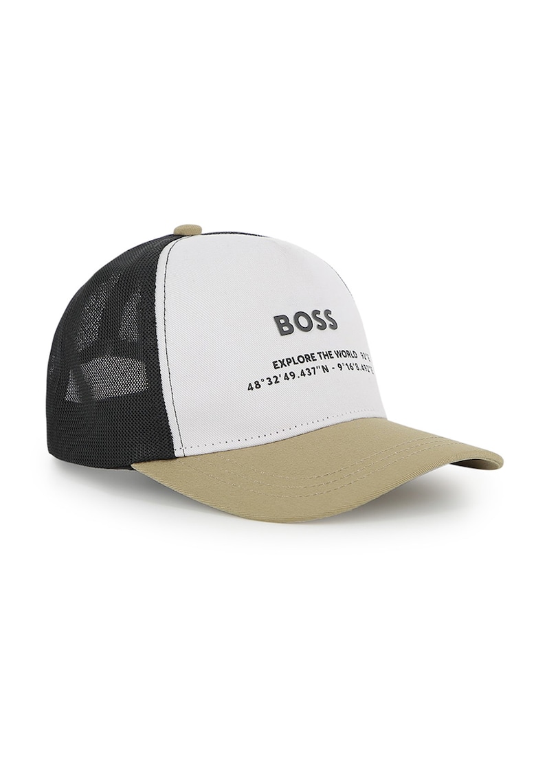 Sapca cu imprimeu si perforatii - Alb/Negru/Kaki