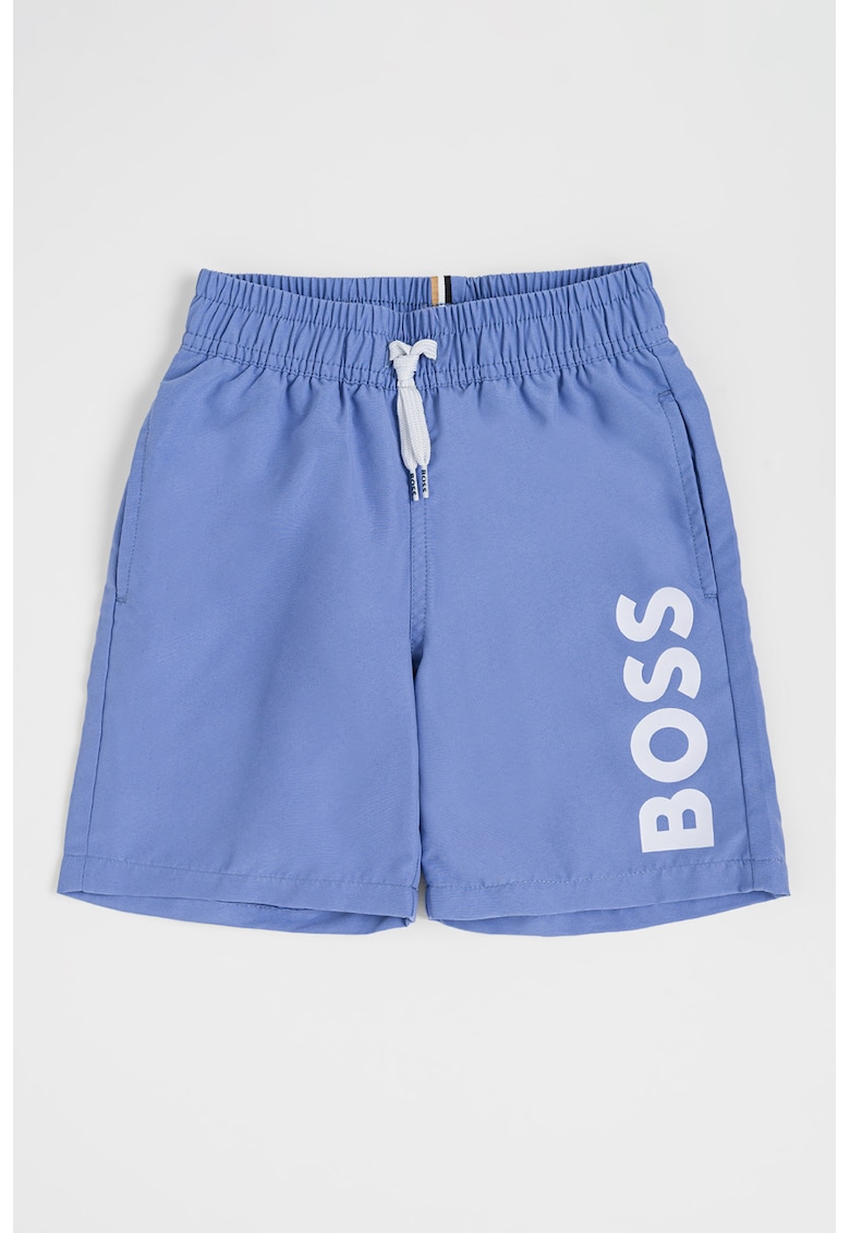 Pantaloni scurti de baie cu logo - Albastru azur