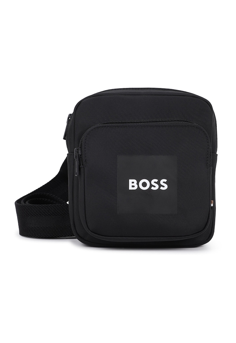 Geanta crossbody cu imprimeu logo - Negru