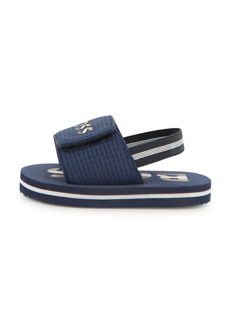 Sandale slingback cu logo - Negru/Bleumarin