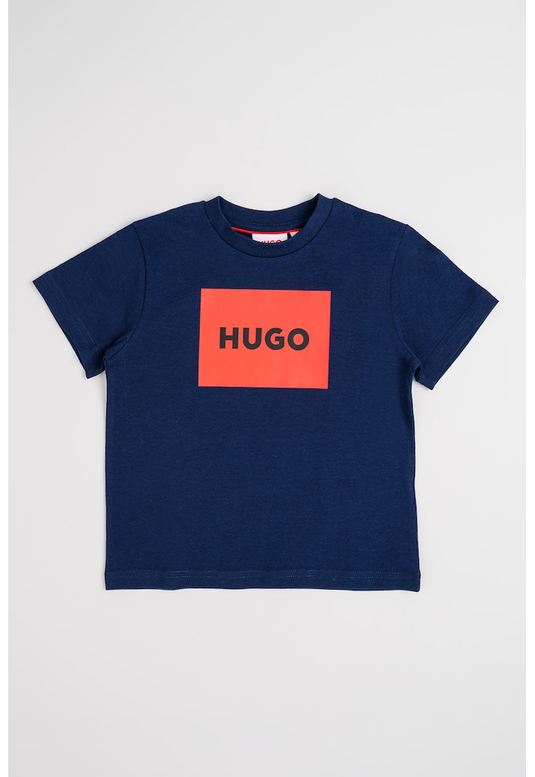 Tricou de bumbac cu imprimeu logo - Rosu/Bleumarin