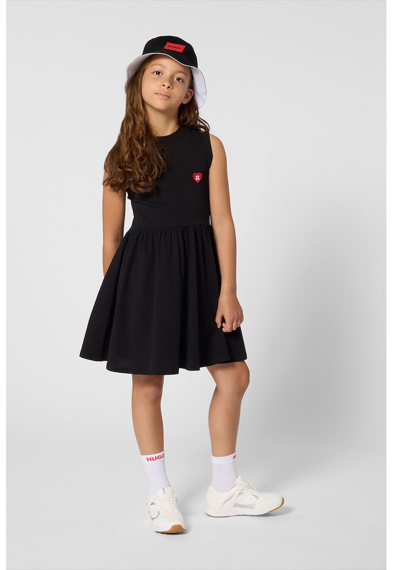 Rochie cu croiala evazata - fara maneci - Negru/Gri antracit