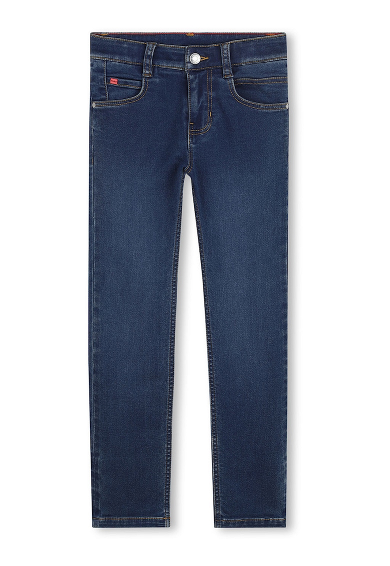 Blugi slim-fit cu talie medie - Albastru inchis