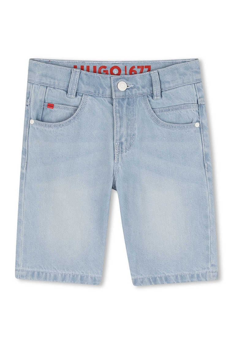 Pantaloni scurti de denim cu buzunare - Albastru deschis