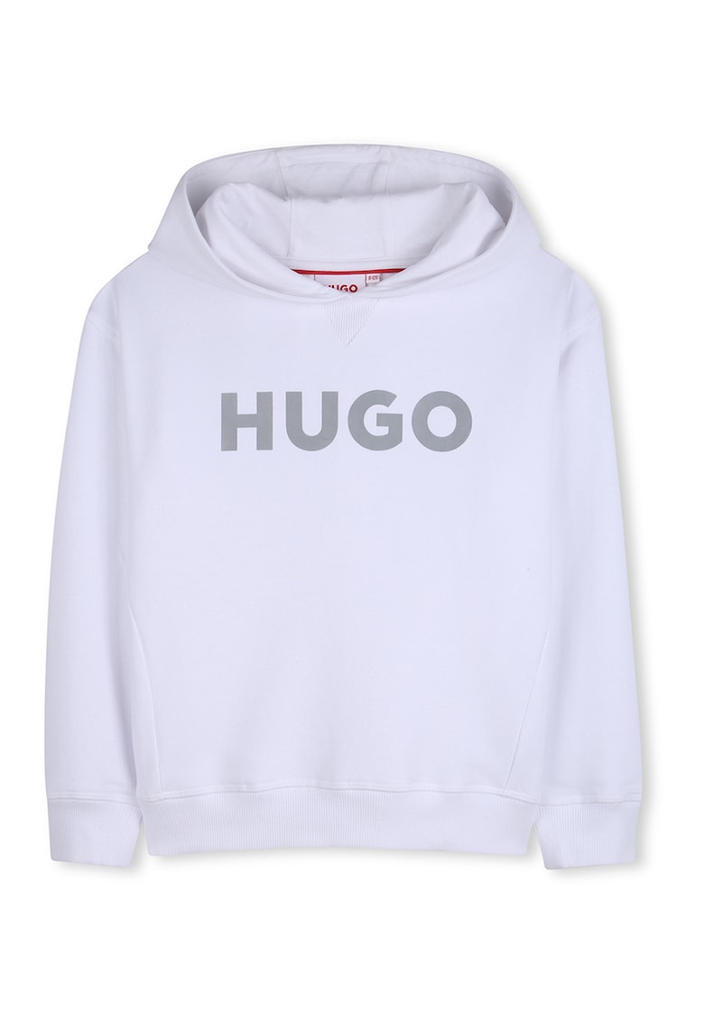Hanorac din amestec de bumbac cu imprimeu logo - Alb optic