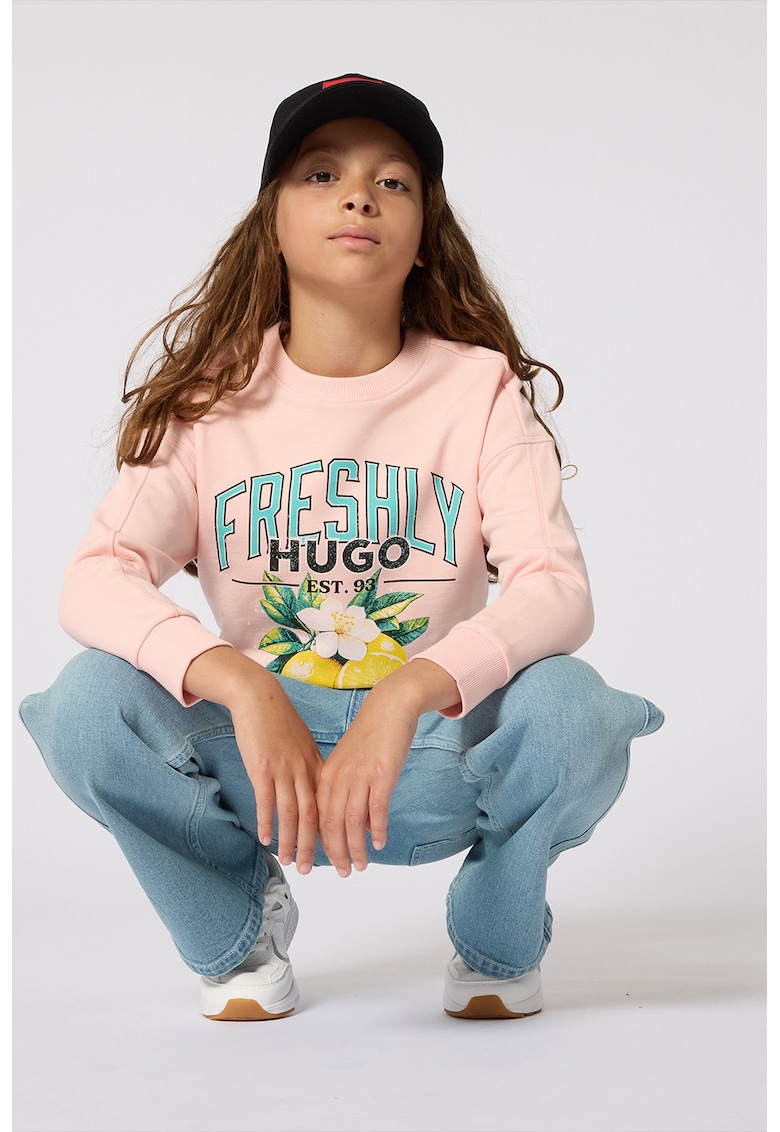 Blugi cu croiala ampla si aspect decolorat - Albastru prafuit