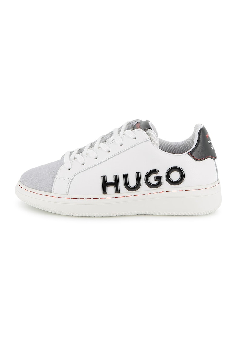 Pantofi sport de piele cu logo - Gri/Alb murdar
