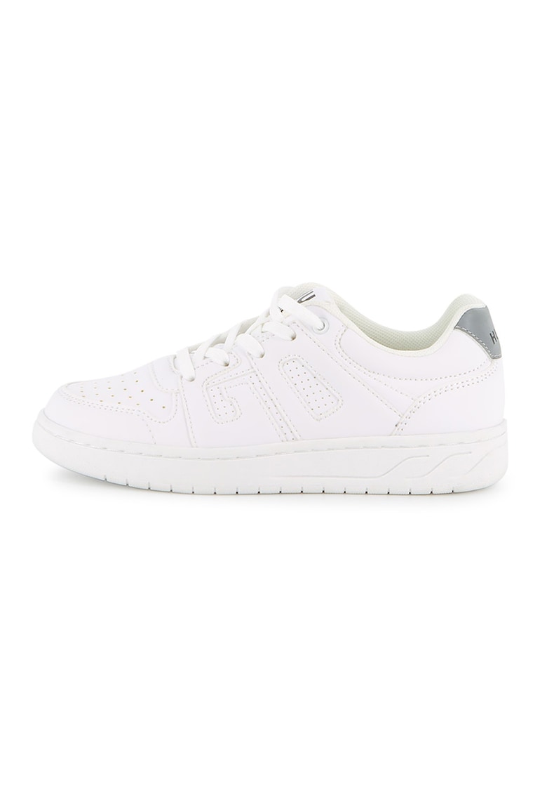 Pantofi sport uni de piele ecologica cu perforati - Crem
