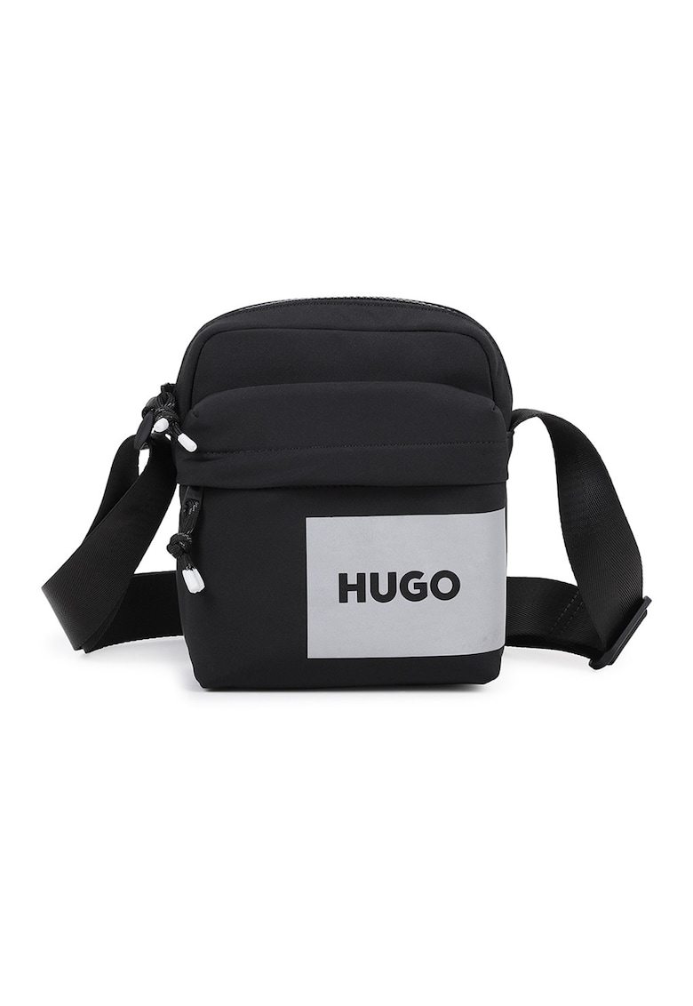 Geanta crossbody cu buzunar frontal - Negru