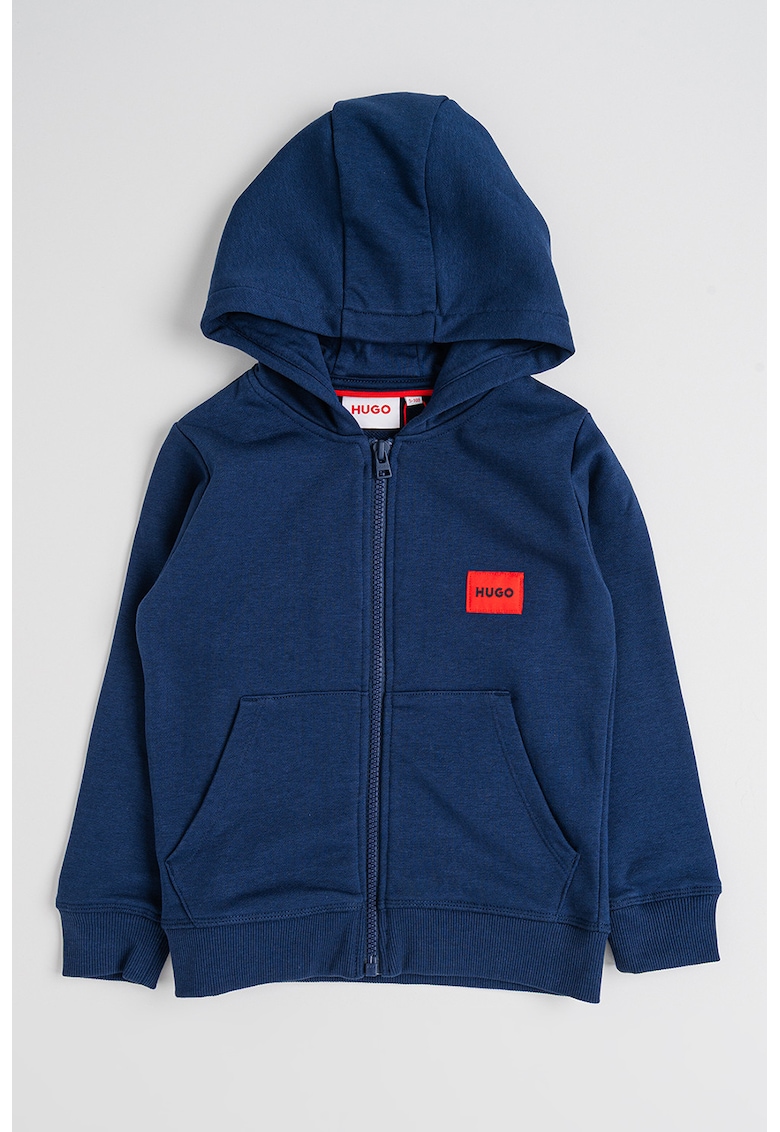 Hanorac din amestec de bumbac cu aplicatie logo - Albastru inchis