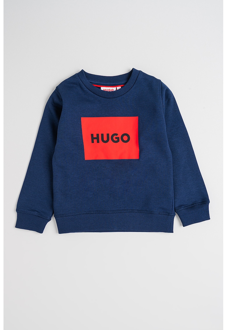 Bluza de trening din amestec de bumbac cu aplicatie logo - Albastru inchis